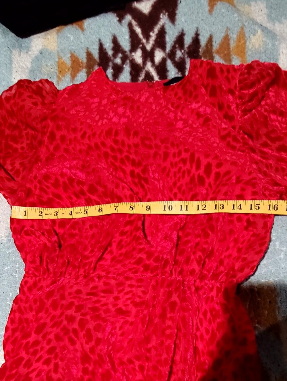 The Kooples Artichoke Red Velvet Leopard Burnout Dress Size 1 Small - Picture 9 of 11